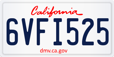 CA license plate 6VFI525