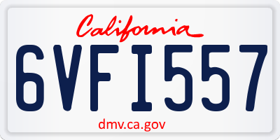 CA license plate 6VFI557