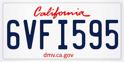 CA license plate 6VFI595