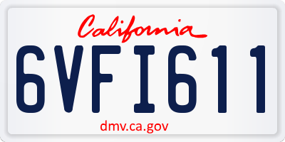 CA license plate 6VFI611