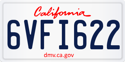 CA license plate 6VFI622