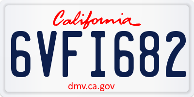 CA license plate 6VFI682