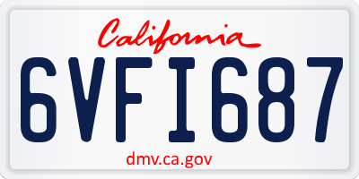 CA license plate 6VFI687