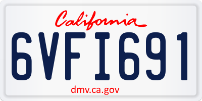 CA license plate 6VFI691