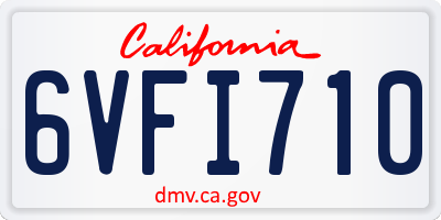 CA license plate 6VFI710