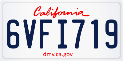 CA license plate 6VFI719