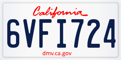 CA license plate 6VFI724