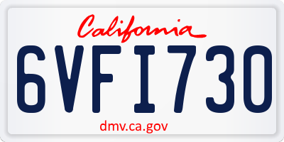 CA license plate 6VFI730
