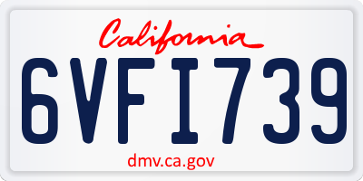 CA license plate 6VFI739