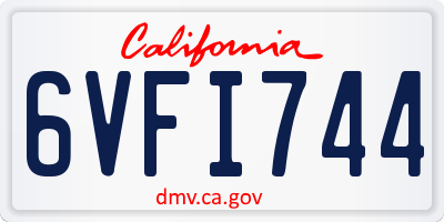 CA license plate 6VFI744