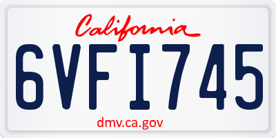 CA license plate 6VFI745