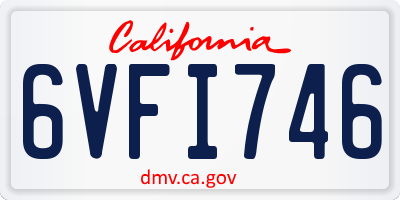 CA license plate 6VFI746