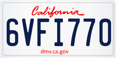 CA license plate 6VFI770