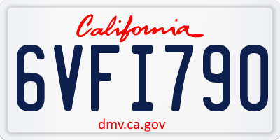 CA license plate 6VFI790