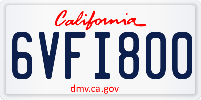 CA license plate 6VFI800