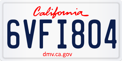 CA license plate 6VFI804