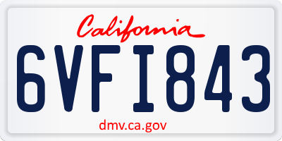 CA license plate 6VFI843