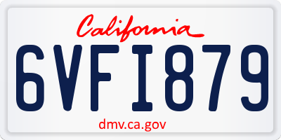CA license plate 6VFI879