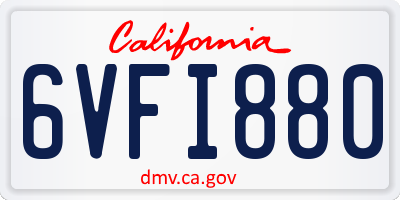 CA license plate 6VFI880