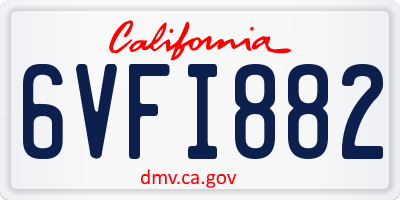 CA license plate 6VFI882