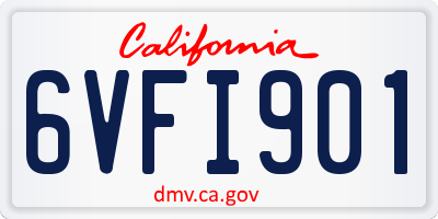 CA license plate 6VFI901