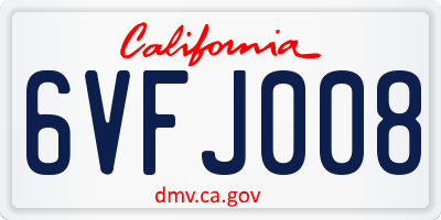 CA license plate 6VFJ008