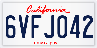 CA license plate 6VFJ042