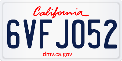 CA license plate 6VFJ052
