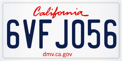 CA license plate 6VFJ056