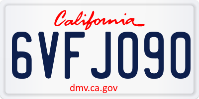 CA license plate 6VFJ090