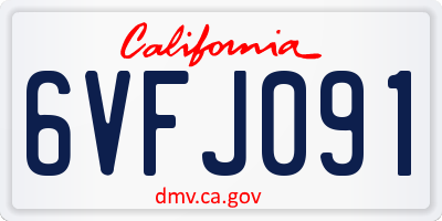 CA license plate 6VFJ091