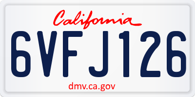 CA license plate 6VFJ126