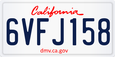 CA license plate 6VFJ158