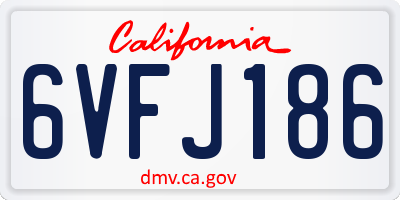 CA license plate 6VFJ186