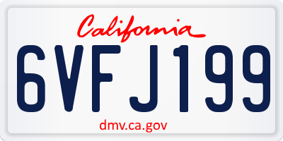 CA license plate 6VFJ199