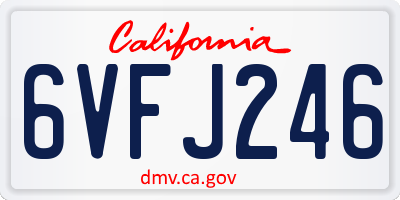 CA license plate 6VFJ246