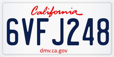 CA license plate 6VFJ248