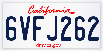 CA license plate 6VFJ262