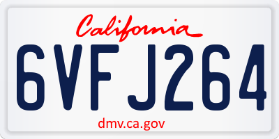 CA license plate 6VFJ264