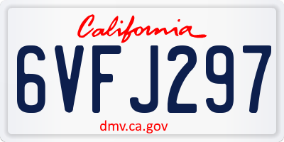 CA license plate 6VFJ297