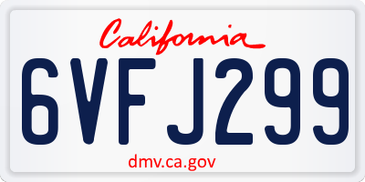 CA license plate 6VFJ299