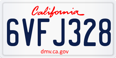 CA license plate 6VFJ328