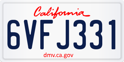CA license plate 6VFJ331