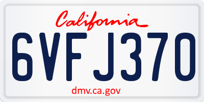 CA license plate 6VFJ370