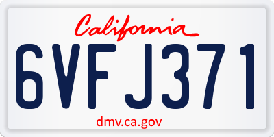 CA license plate 6VFJ371