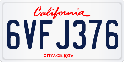 CA license plate 6VFJ376