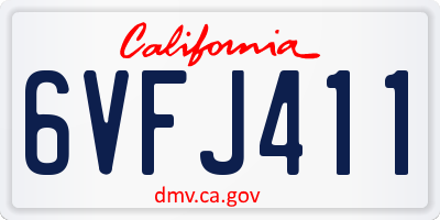 CA license plate 6VFJ411