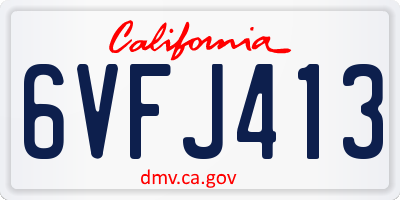 CA license plate 6VFJ413