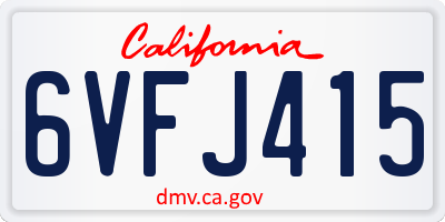 CA license plate 6VFJ415