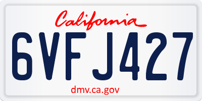 CA license plate 6VFJ427